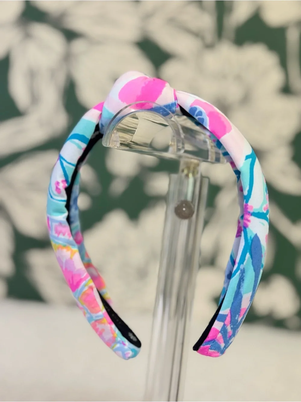 Lilly Pulitzer x Lele Sadoughi Kids Padded Floral Headband in Pink & Blue NWT